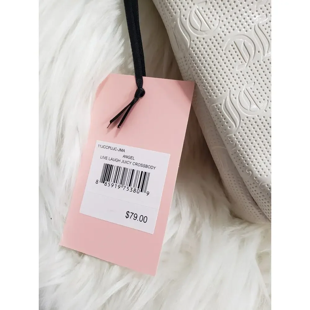 NWT JUICY COUTURE‎ LIVE LAUGH CROSSBODY BAG Ivory Gold Off White y2k glam